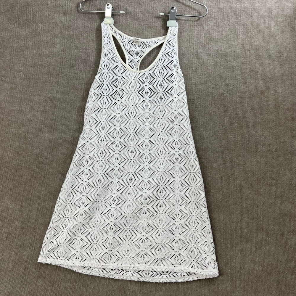 Roxy White Crochet‎ Lace Cover Up Tank Top Dress Racerback S/P